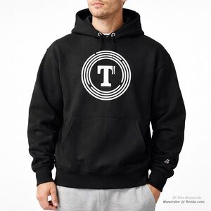 Champion Medium Black Reverse Weave Heavyweight Hoodie Logo